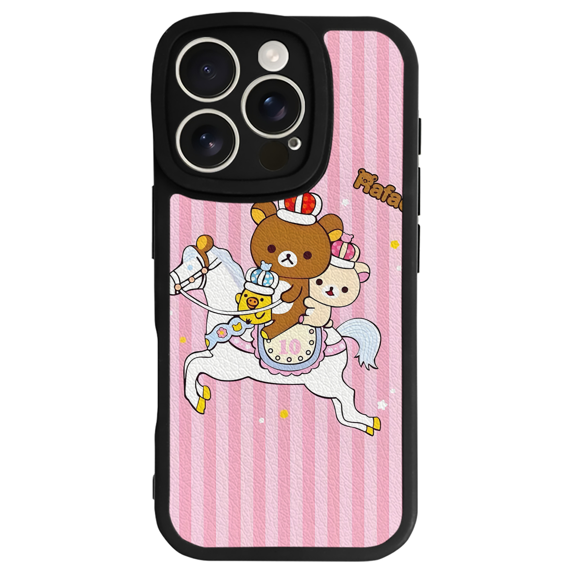 （画像用） リラックマ リラックマ キイロイトリ Rilakkuma Korilakkuma Kiiroitori 【iPhone 16シリーズ対応】シリコンスマホケース（レザー調） 材質：シリコン
